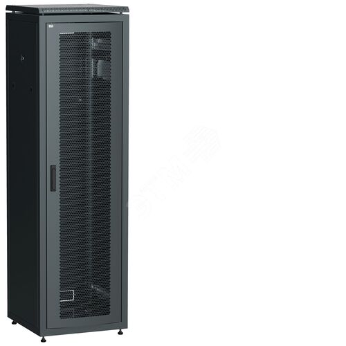 Шкаф сетевой 19'' 38U 600х800мм перфорированная передняя дверь черный LINEA N