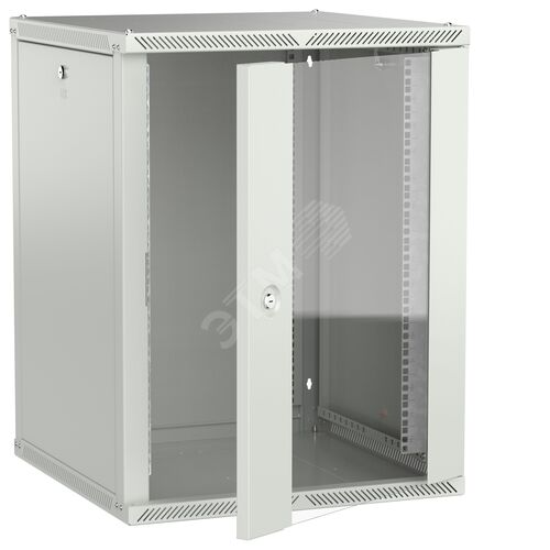 Шкаф настенный 15U 600х600мм дверь стекло серый 2.0 LINEA W