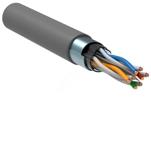 Витая пара F/UTP кат.5E 4х2х0,52 solid PVC серый (305м) РФ/Т