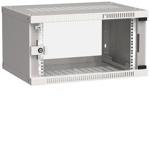 Шкаф настенный LINEA WE 6U 600х450мм дверь стекло серый