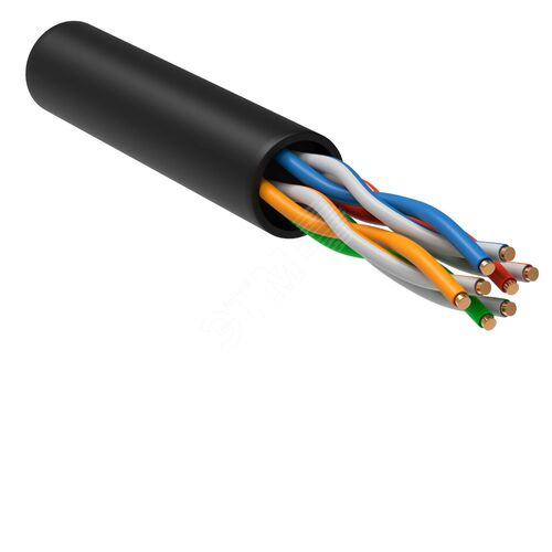Витая пара U/UTP кат 5E 4 пары LDPE 305м черный GENERICA