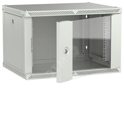 Шкаф настенный 6U 600х450мм дверь стекло серый 2.0 LINEA W