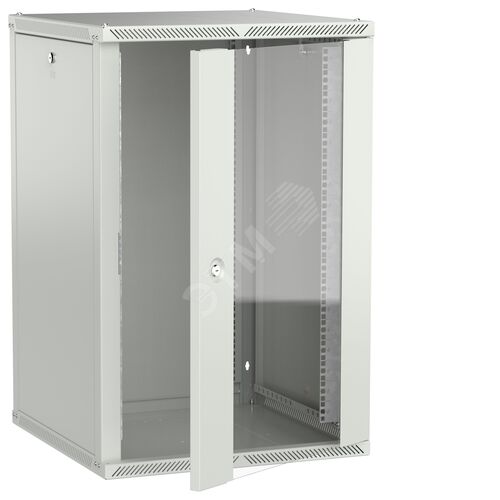 Шкаф настенный 18U 600х600мм дверь стекло серый 2.0 LINEA W