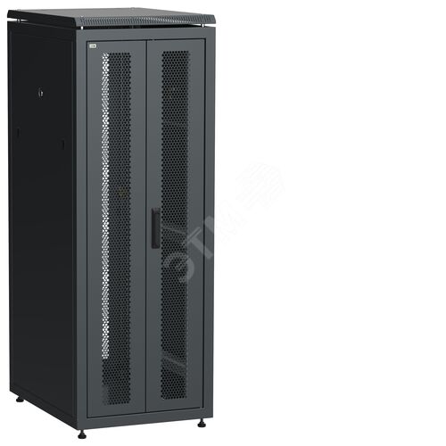 Шкаф напольный сетевой 19' LINEA N 33U 600х800мм передняя распашная перфорированная дверь задняя перфорированная черный