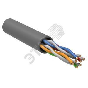 Витая пара U/UTP кат 5E 4 пары PVC серый GENERICA