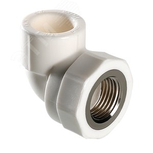 Угольник комбинированный 20x1/2' ВР переходной, полипропиленовый PPR, белый