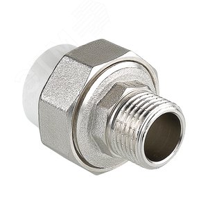Муфта разъемная 20x1' НР полипропиленовая PPR американка, белая