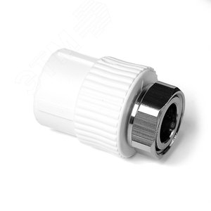 Муфта комбинированная 25x3/4' ВР, накидная гайка, полипропиленовая PPR белая