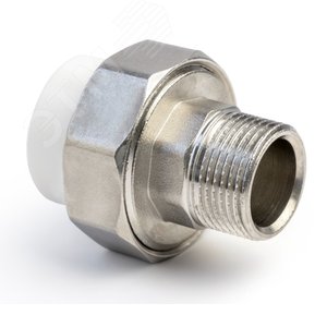 Муфта разъемная 25x3/4' НР полипропиленовая PPR американка, усиленная, белая