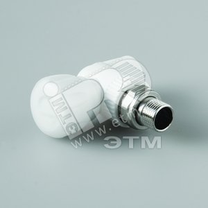 Кран шаровой 20x1/2' угловой для радиатора полипропиленовый PPR белый