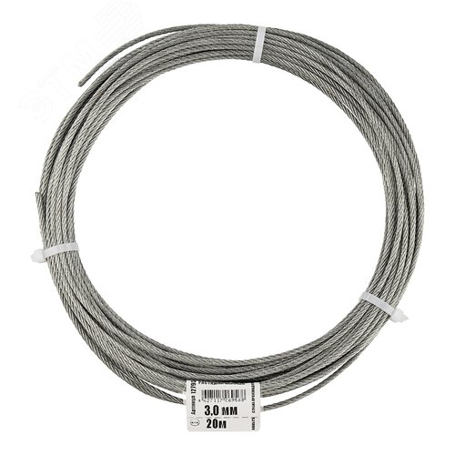 Трос DIN3055 3мм стальной оцинкованный (20м)
