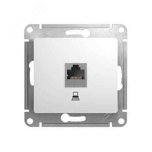 GLOSSA Розетка компьютерная RJ45 категория 5е в рамку белая