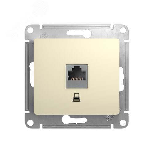 GLOSSA Розетка компьютерная RJ45 категория 5е в рамку бежевая