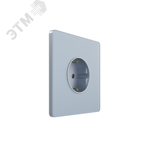 Розетка С/У с ЗК (250В, 16А, защит.шторки), Стальное небо , Systeme Infinity