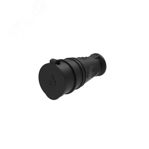 Розетка 2К+З кабельная каучуковая 16А/250В IP44 Чёрная MultiSet
