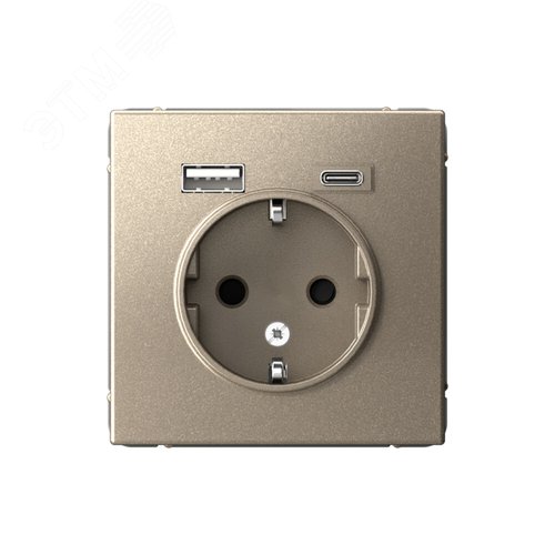 ARTGALLERY розетка 16А с 2 USB A+C, 5В/2,4А/3,0А, 2х5В/1,5А, механизм, шампань