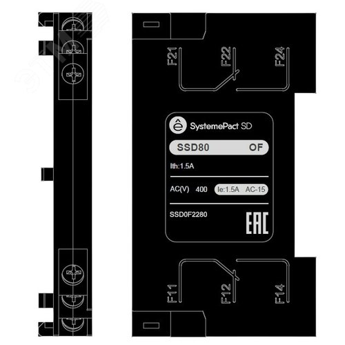 Контакт вспомогательный для SD80 2NO2NC