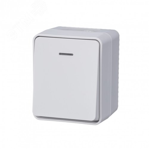 AtlasDesign Profi54 выключатель одноклавишный с подсветкой IP54 10 АХ, БЕЛЫЙ, Россия
