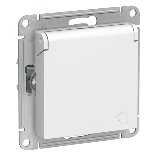 ATLASDESIGN РОЗЕТКА с заземл. со шторками с крышкой, 16А, IP20, механизм, ЛОТОС