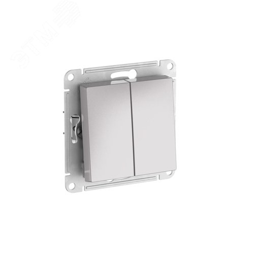 ATLASDESIGN AQUA 2-клавишный ВЫКЛЮЧАТЕЛЬ IP44, с  х.5, 10АХ, быстрозажимные клеммы, АЛЮМИНИЙ