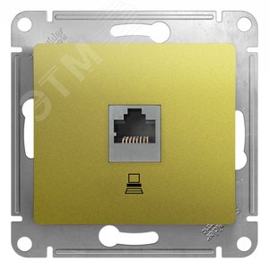 GLOSSA Розетка компьютерная RJ45 категория 5E механизм фисташковый