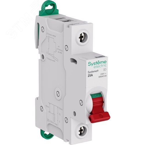 Выключатель нагрузки (ВН) 1P 25A 230В Systeme9