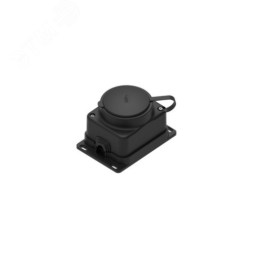 Розетка 2К+З открытой установки каучуковая 16А/250В IP44 Чёрная MultiSet