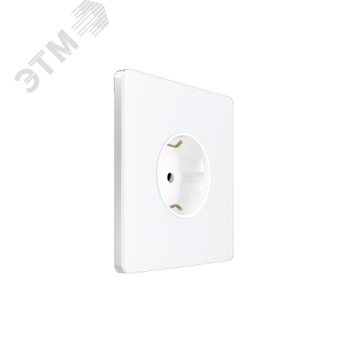 Розетка С/У с ЗК (250В, 16А, защит.шторки), Арктический лед , Systeme Infinity
