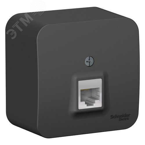 Розетка BLANCA наружная компьютерная RJ45, кат.5e, с изолирующей пластиной, антрацит