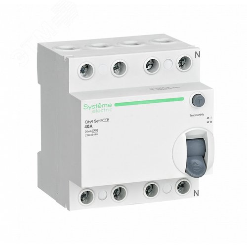 Выключатель дифференциального тока (ВДТ) 40А 4P 30мА Тип-AC 400В City9 Set