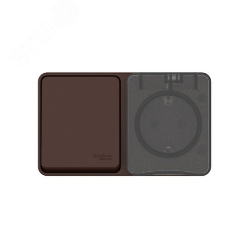 AtlasDesign PROFI IP54 О/У БЛОК: РОЗ. з/к со шт. 16А, ВЫКЛ.1-клав.10А, КОРИЧНЕВЫЙ