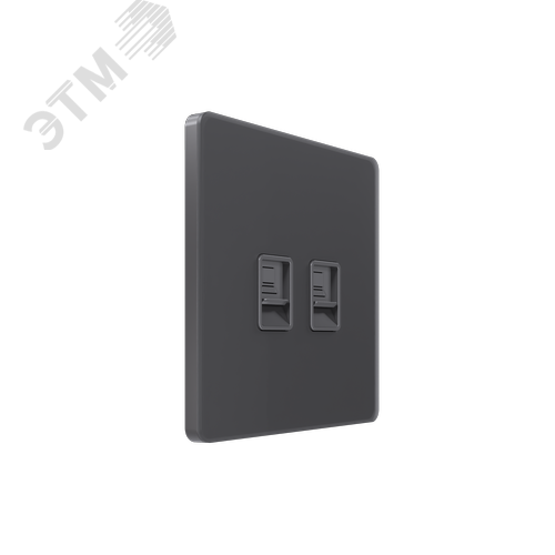 Розетка информационная С/У RJ-45 кат.5e 2-я, Вулканический пепел , Systeme Infinity