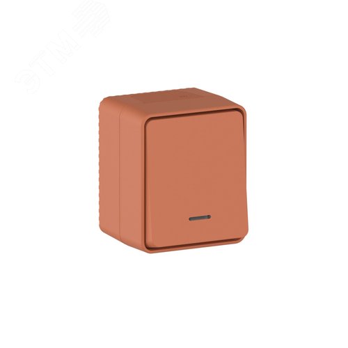 AtlasDesign PROFI IP54 О/У 1-клавишный ВЫКЛЮЧАТЕЛЬ с подсветкой 10 АХ, ТЕРРАКОТОВЫЙ