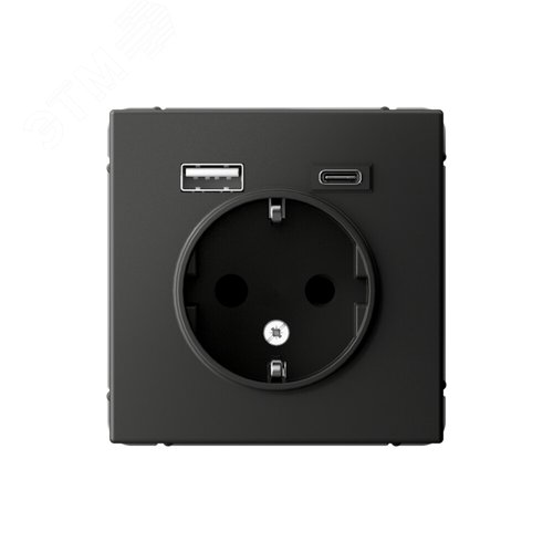 ARTGALLERY розетка 16А с 2 USB A+C, 5В/2,4А/3,0А, 2х5В/1,5А, механизм, базальт