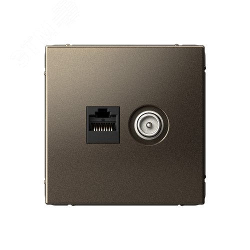 ARTGALLERY розетка двойная ТВ + компьютерная RJ45, кат. 5Е, мокко