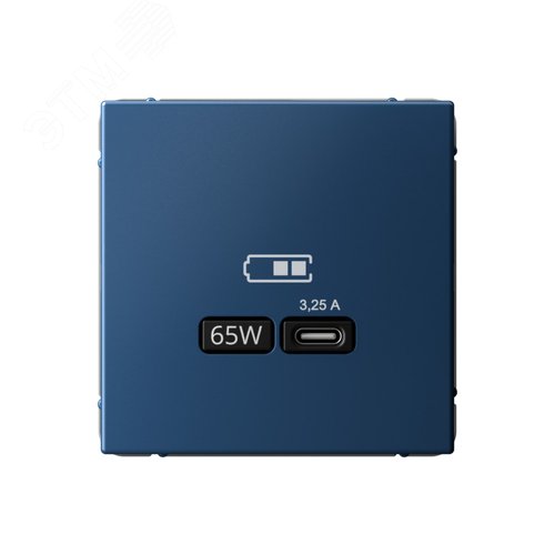 ARTGALLERY USB розетка тип-С 65Вт высокоскор.заряд. QC, PD, механизм, аквамарин