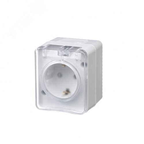 AtlasDesign Profi54 розетка с заземлением со шторками IP54 16А 250B, БЕЛЫЙ, Россия