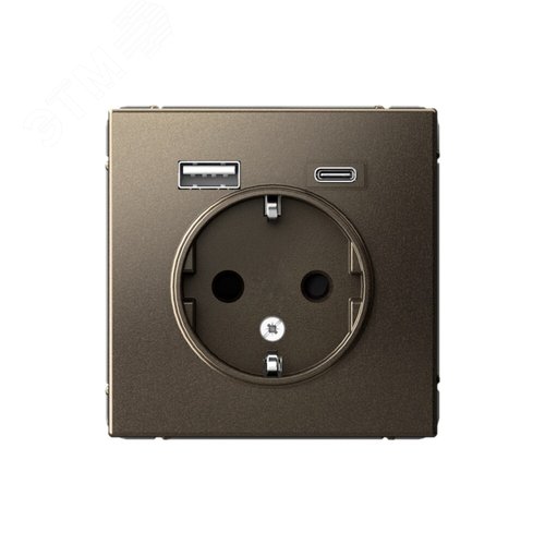 ARTGALLERY розетка 16А с 2 USB A+C, 5В/2,4А/3,0А, 2х5В/1,5А, механизм, мокко