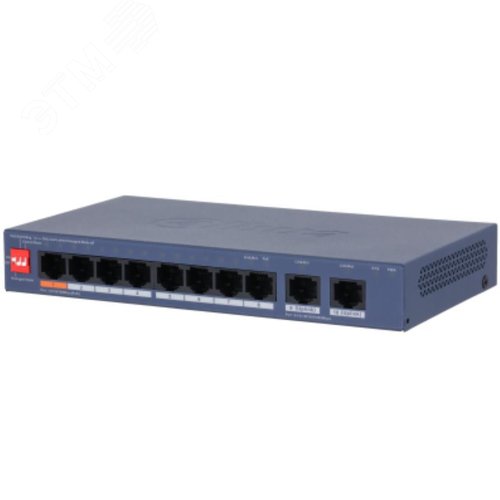 Коммутатор управляемый L2 8x100Мбит/с (RJ45 с PoE+,PoE++) , 2x1Гбит/с (RJ45) 60Вт