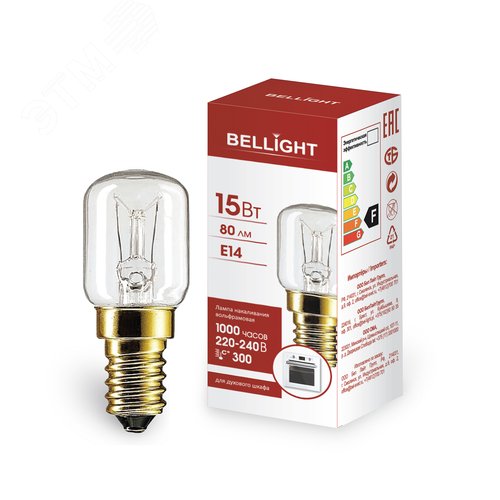 Лампа накаливания РН 15вт 230в Е14 BL для духового шкафа