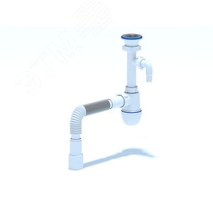 Сифон для умывальника АНИ 1 1/2'X40 с отводом для стиральноймашины с гибкой трубой 40х40/50