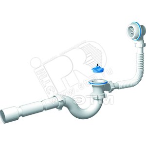 Сифон для ванны АНИ Варяг 1 1/2'x40 пластмассовый выпуск с гибкой трубой 40х50