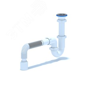 Сифон для мойки АНИ 1 1/2'X40 прямоточный с гибкой трубой 40x50