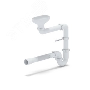 Сифон для мойки АНИ 1 1/2'X40 прямоточный смещенный с разрывом струи с гибкой трубой 40x40/50
