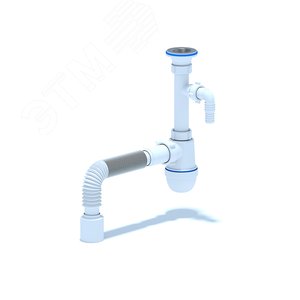 Сифон для умывальника АНИ Грот 1 1/4'X40 с отводом для стиральной машины с гибкой трубой 40х50