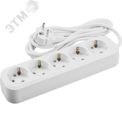 Удлинитель бытовой OPE-S-05-500-E-3x1 с заземлением 5 розеток  5м ПВС 3х1 3500Вт
