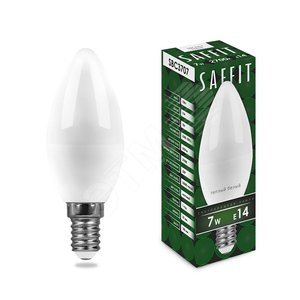 Лампа светодиодная LED 7вт E14 теплый матовая свеча