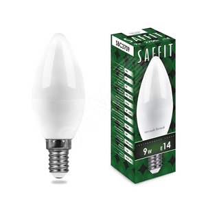 Лампа светодиодная LED 9вт Е14 теплый матовая свеча