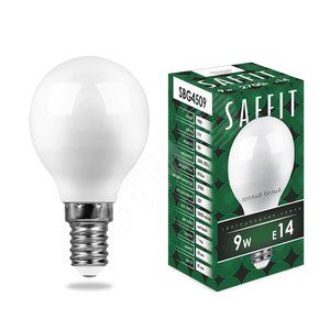 Лампа светодиодная LED 9вт Е14 теплый матовый шар
