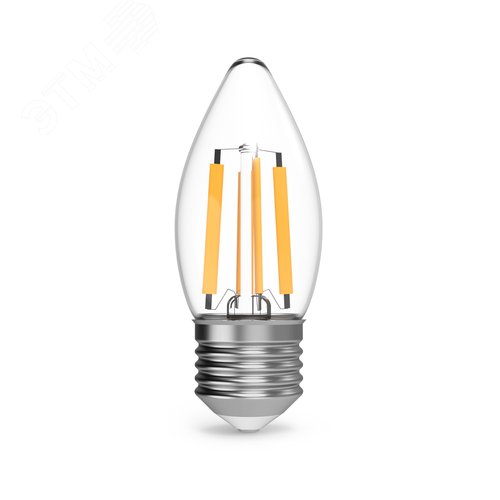 Лампа светодиодная филаментная LED 11 Вт 810 лм 2700К свеча теплый E27 AC 220В прозрачная колба Black Filament